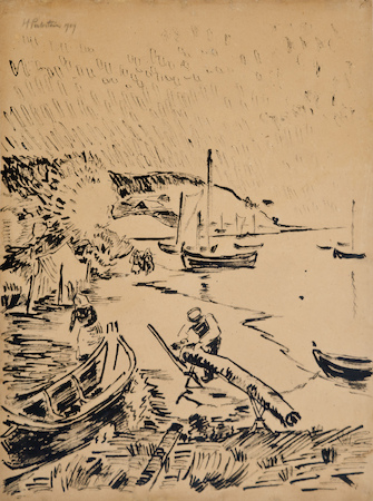 Hermann Max Pechstein, Boote am Strand, 1909, &copy; VG Bild-Kunst, Bonn