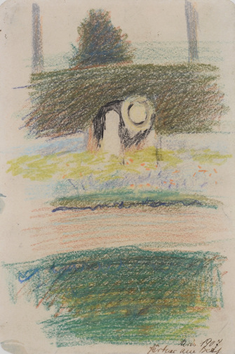 August Macke, Gärtner am Beet, 1907