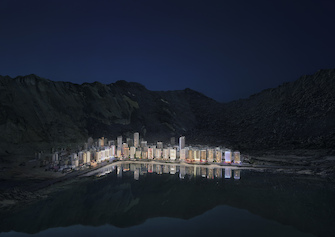 Thomas Wrede, Stadt am See (from the series 'Real Landscapes'), 2018, &copy; Thomas Wrede, VG-Bildkunst, Bonn