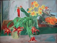 Norbert Tadeusz, kleines frühes Blumenbild, 1970