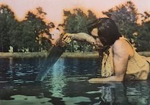 Fabrizio Plessi, Segare il Lago Stichter in due parti uguali (Stichter See in zwei gleiche Teile sägen), Aktion, 1975