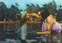 Fabrizio Plessi, Segare il Lago Stichter in due parti uguali (Stichter See in zwei gleiche Teile sägen), Aktion, 1975