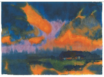 Emil Nolde, Hülltoft Hof (roter Himmel)